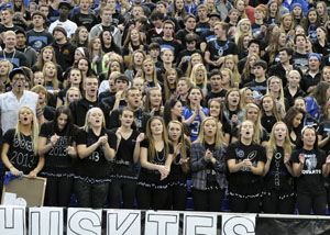 Students pumped about the game. 