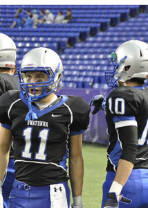 Samuel Fenske and Peter Hanson moments before the game.