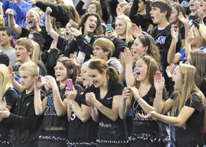 OHS students cheer on our huskies as they made victory.