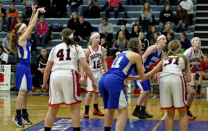 Junior Anna Edel releases a free throw