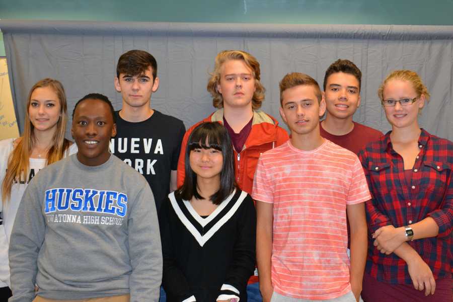 Group photo of the foreign exchange students. Not pictured: Fritz Herre, Laura Johnson, Basem Rizk and Yann Stritt.