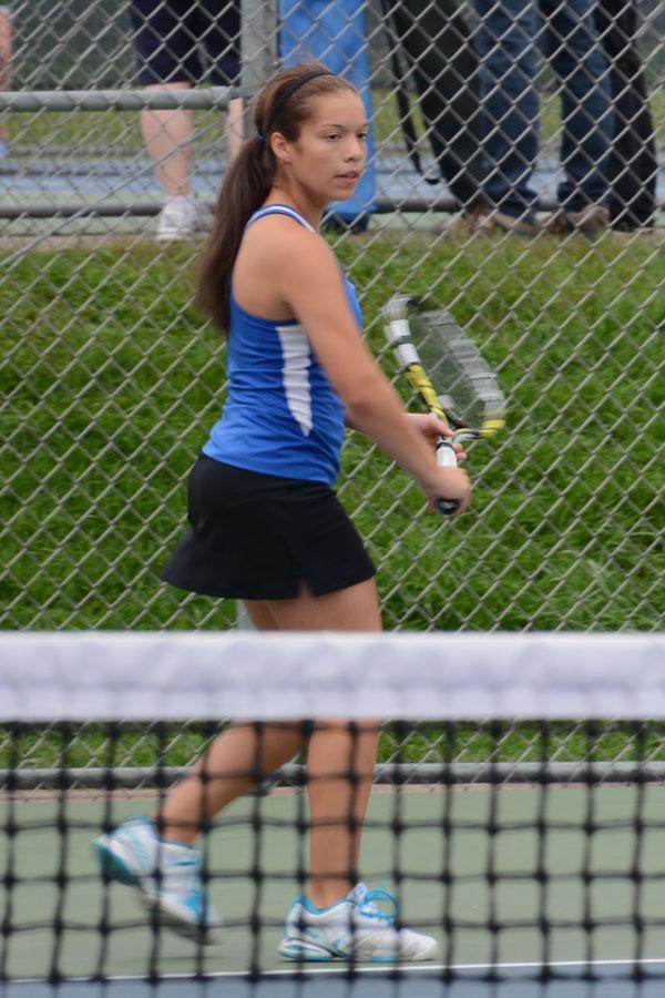 Senior Briana Hartmann returns to the state tennis tournament for the third and final time