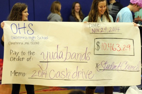 Student Council presents the check for Yuda Bands