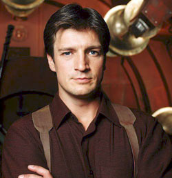 Captain Malcolm Reynolds, played by Nathan Fillion (Castle, Dr.Horribles Sing Along Blog, Serenity)