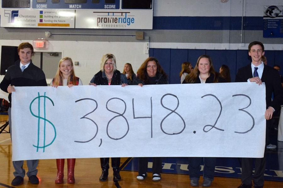 OHSs Cash Drive total presented to the Steele County Crisis Resource Center  