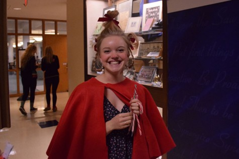 Senior Hannah Cochlin dresses up as Cindy Lou Who from The Grinch