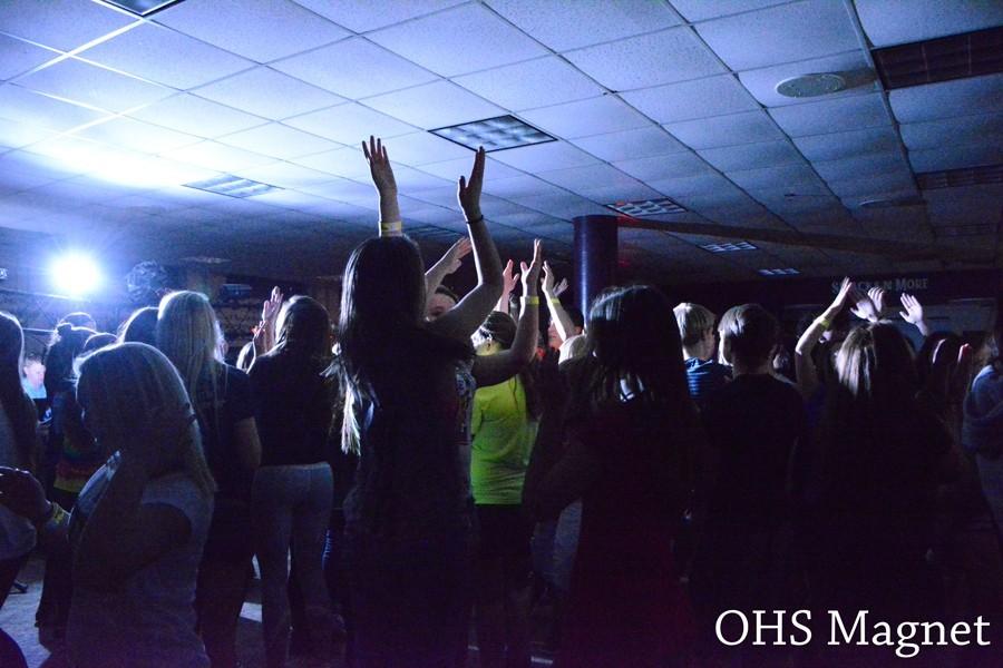 Students dance at the 2015 Black Light dance