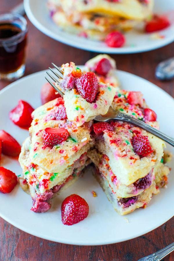 Strawberries and Sprinkles Buttermilk Pancakes