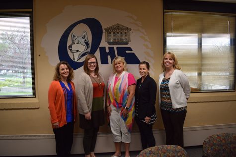 counselors Ms. Roxi Stewart, Ms. Brynn McConnell, Ms, Ms. Margo McKay, Ms. Tammy Langlois, and Ms. Vicki Berdan 