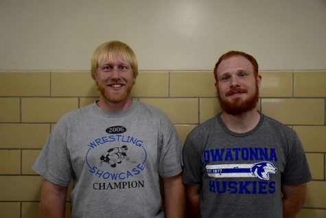 Wrestling co-head coaches Scott Seykora and Adam Woitalla