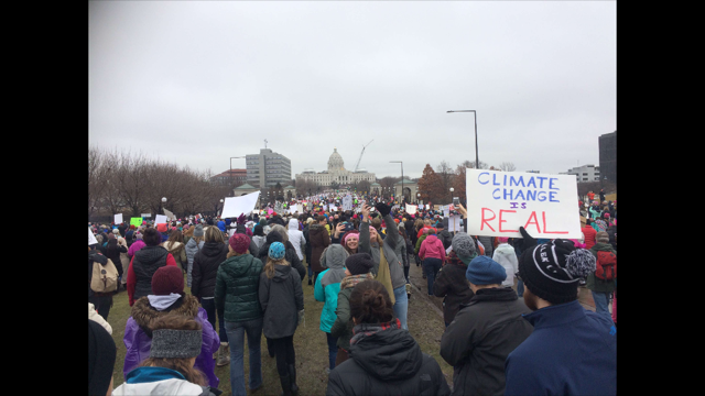 Photo taken while marching with the capitol building in view