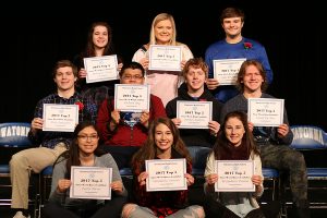 The Top 5 Snow Week King and Queen candidates
Bottom (L-R) Ivette Torres, Samantha Schuster, Bernadette Donlon
Middle: Vince Spurgeon, Richard Ong, Konner Kubista, Isaiah DaMitz
Top: Ellie Boisen, Kenzie Arndt, Cole Bergeman