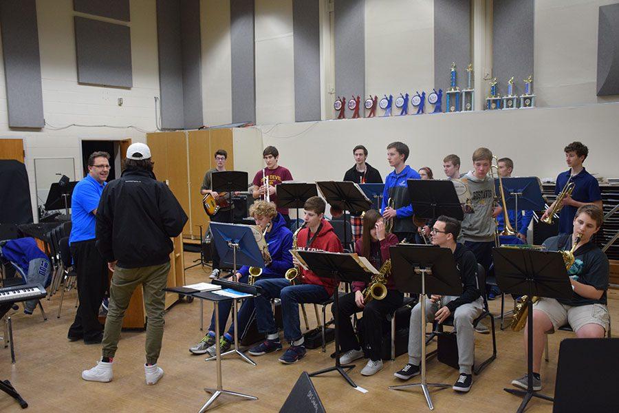OHS Jazz Band practicing