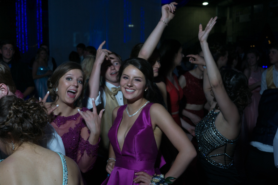  Juniors Jazz Stechmann and Marie Otterson pose in the middle of dancing