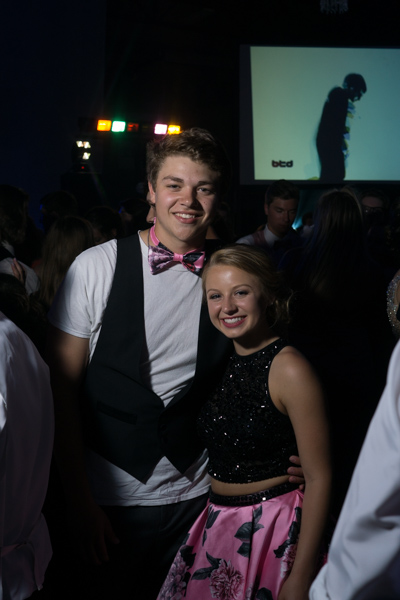Juniors Brady Schuster and Kenna West pose on the dance floor