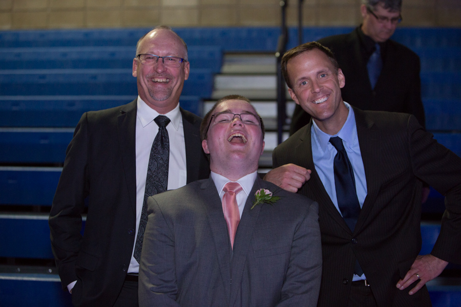 Junior Sheldon Jensen poses with Mr. Miller and Mr. Randall