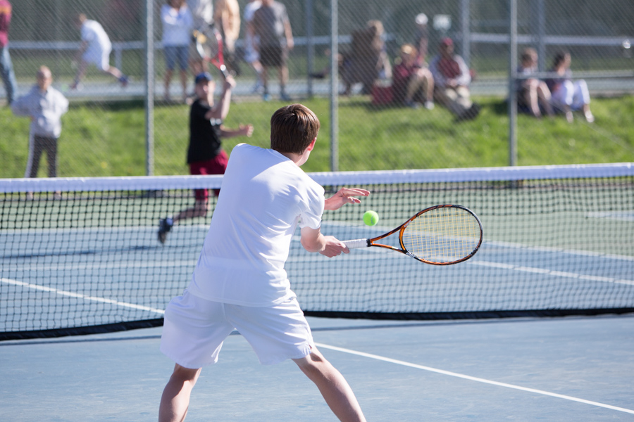 Ben DeNio makes a play at the net