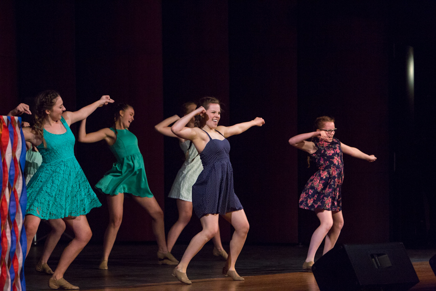 Kyra Rahn and her dance team perform original choreography to a song from the musical Hairspray 