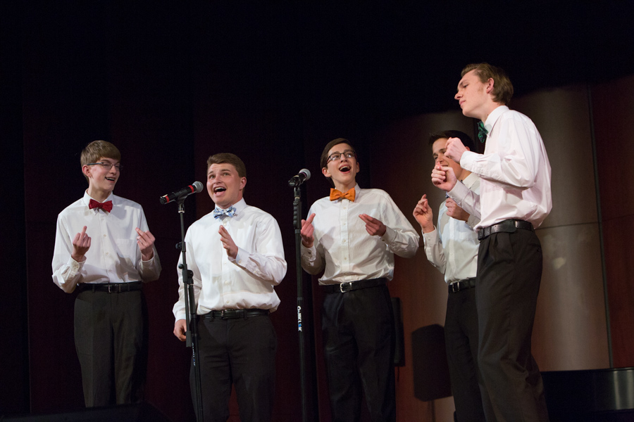 A quintet composed of Evan Peterson, Andrew Wall, Gabe Rysavy, Elliott Rysavy and Mark Kubista known as Take 5, have their inaugural performance