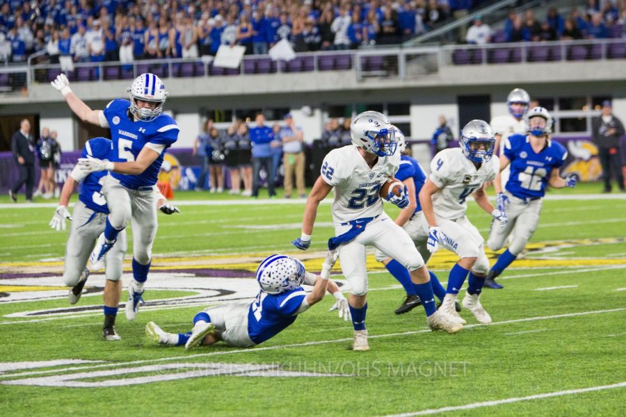 Jason Williamson evades and carries through defenders 