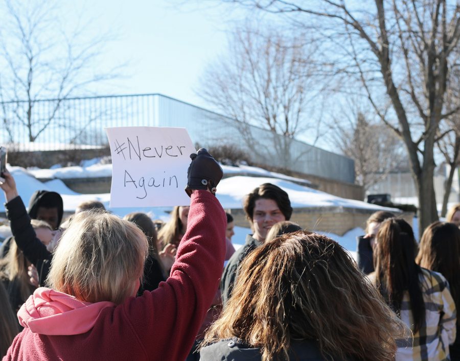 Picture from the last walkout. The April 20 walkout will proceed similar to the one on March 14