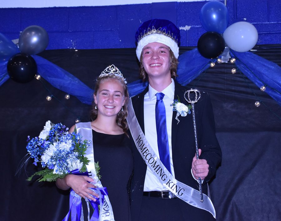 Newly crowned Queen Molly Hawkins and King Nathan Buegler