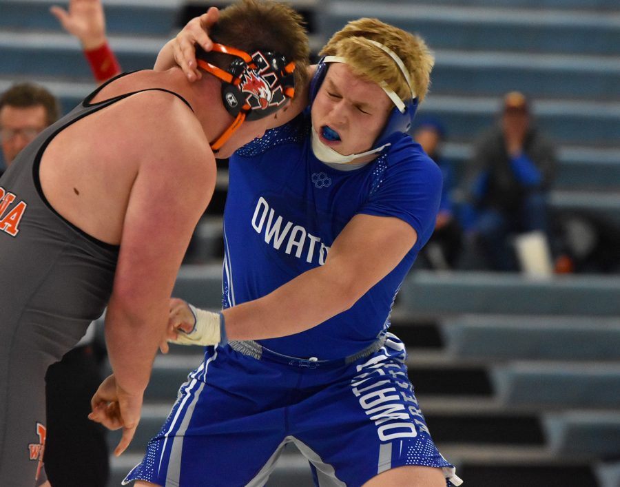 Nick Staska tries to take down his opponents