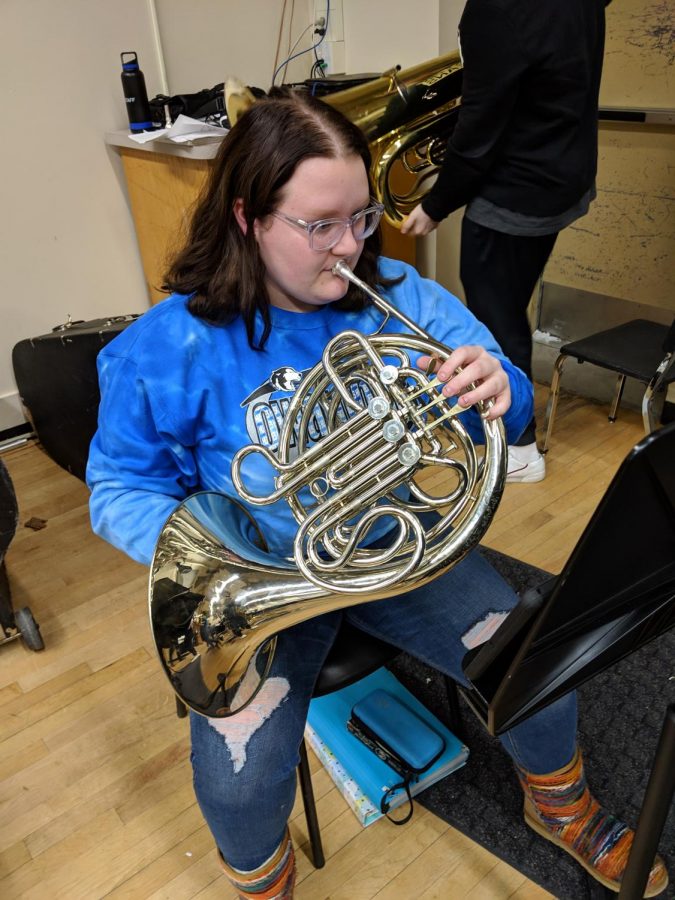 Egbert playing her french horn