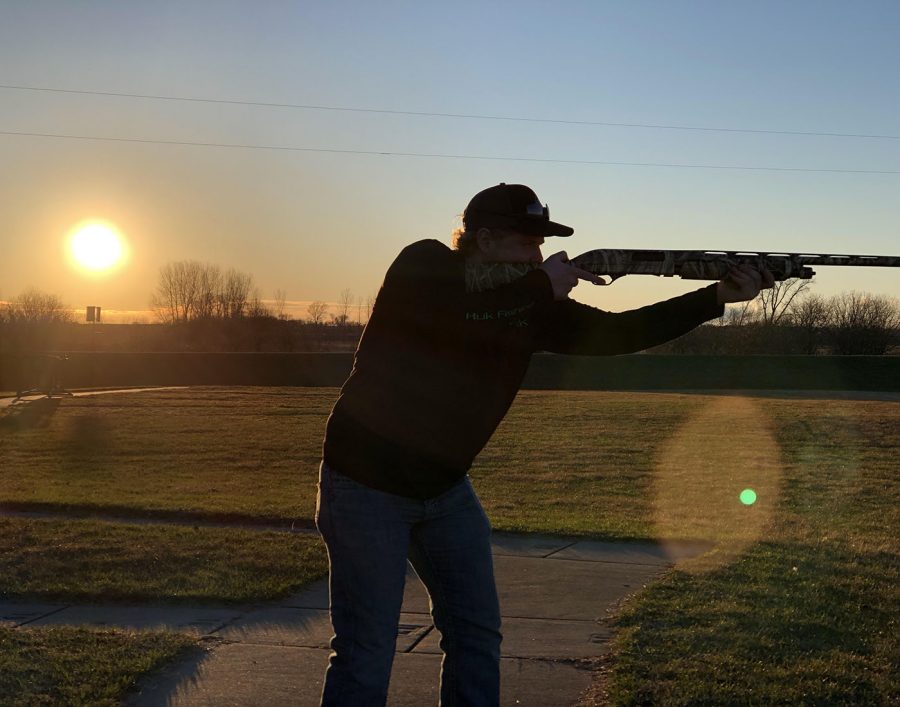 Besides football and lacrosse, Joe Edel is also a captain for the Owatonna Trapshooting Club