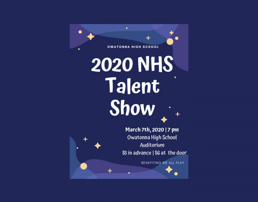 Poster promoting the 2020 NHS talent show supporting NHS and We-All Play