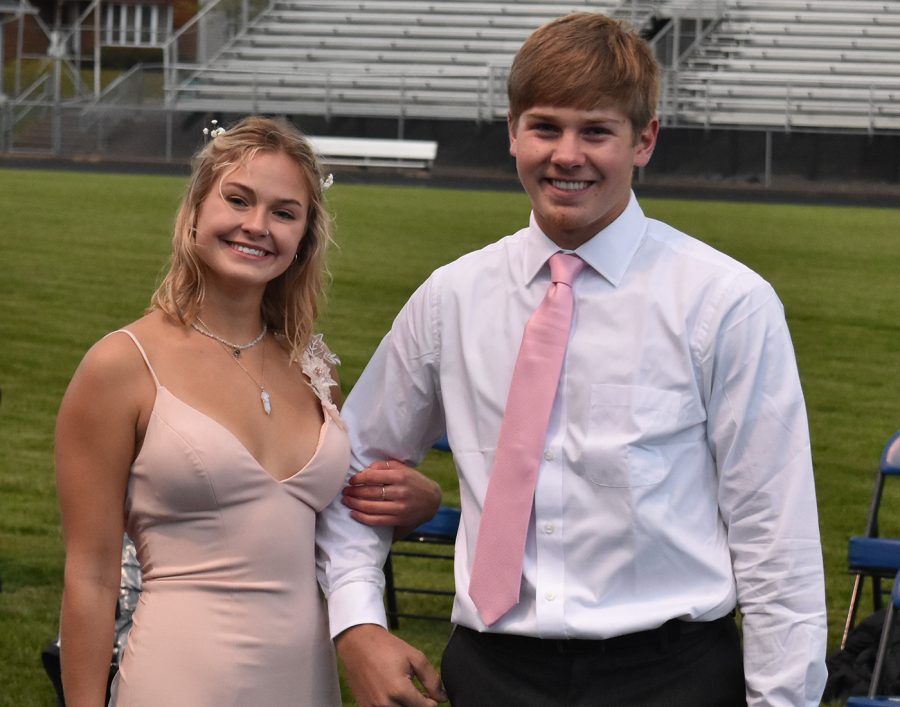 Emma Klemmesen and Zach Stransky pose for a picture during coronation 