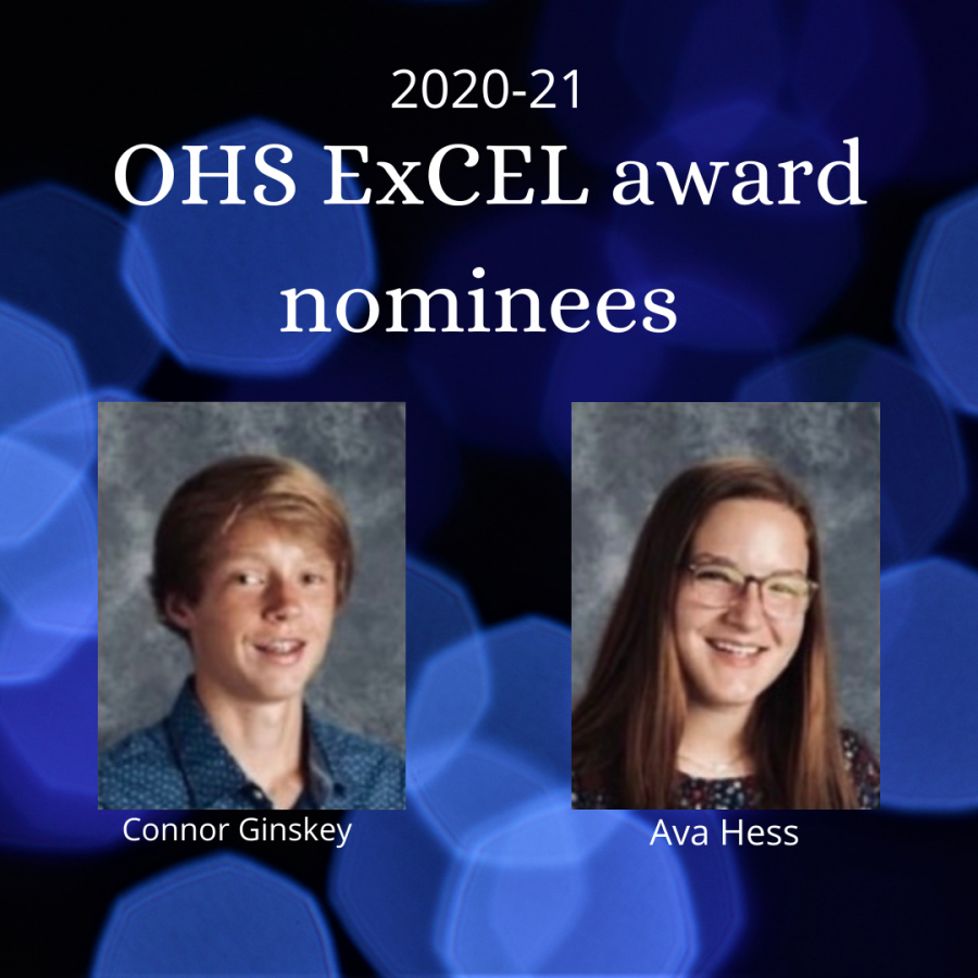 Connor Ginskey and Ava Hess were nominated for the 2020-21 Excel award.