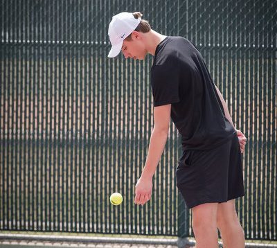 Lincoln Maher getting ready to serve