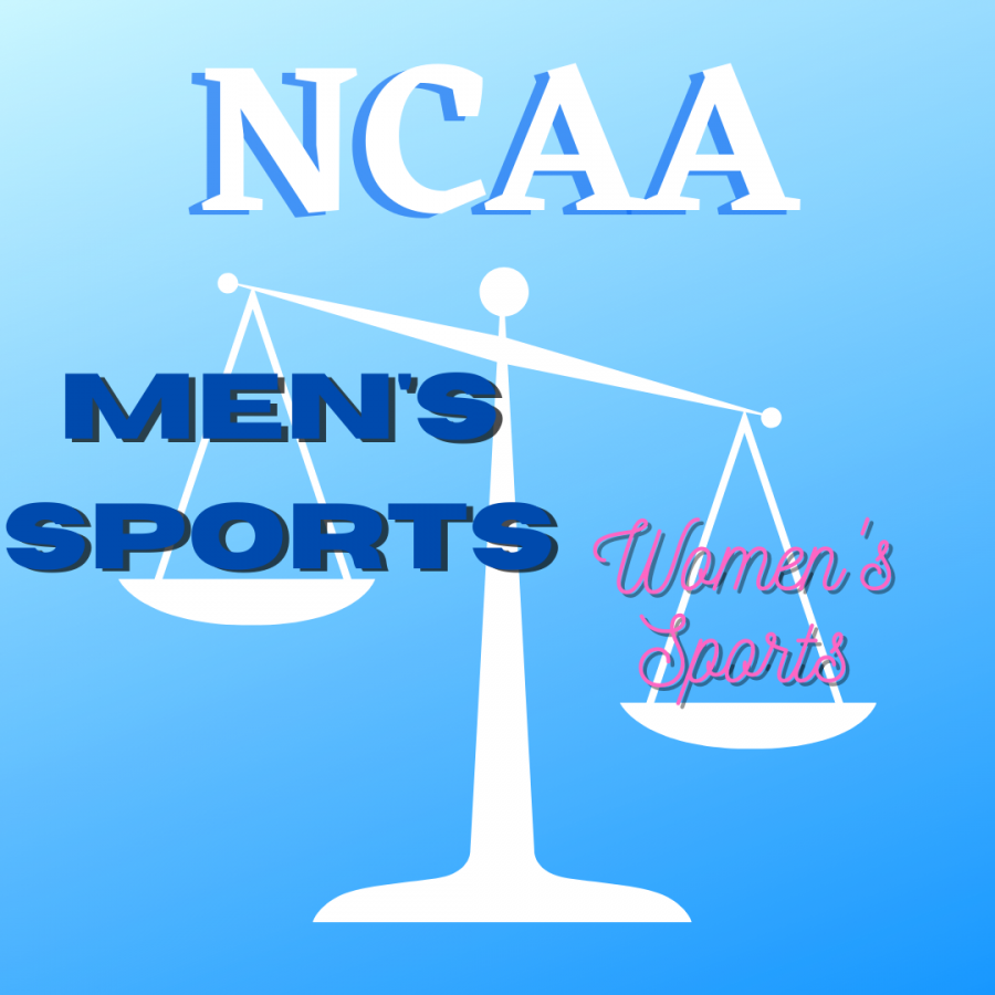 The graphic represents the NCAAs unfair treatment towards womens sports. Which was prevalent at the past March Madness Tournament.