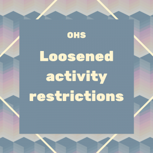 Loosened activity restrictions
