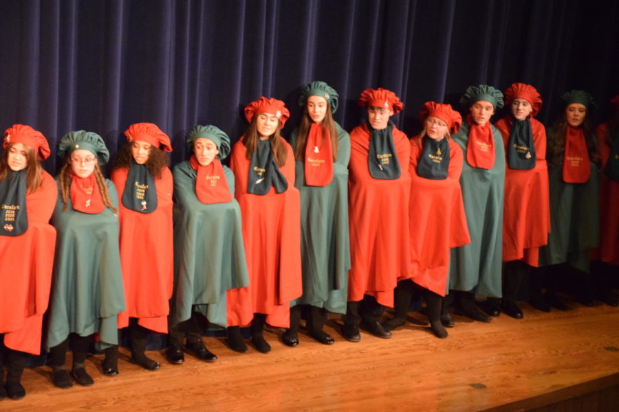 OHS Carolers performing holiday songs in the auditorium this season