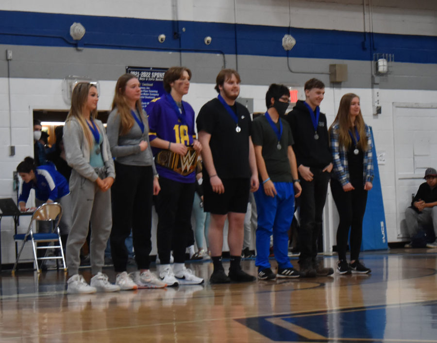 After Snow Week Candidates presented their skits, they were called up front to be recognized and medaled 