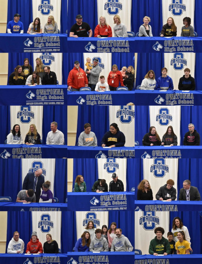 NCAA Signing Day Ceremony was held on Feb. 2 in the Small Group forum- 16 OHS athletes signed