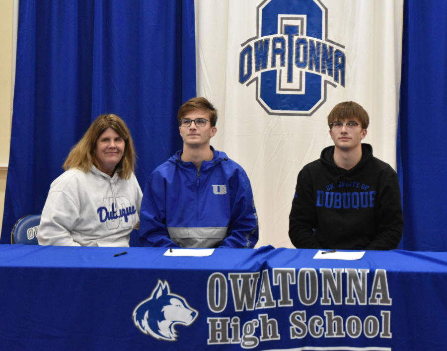Max (and Mason) Zirngible both signing to continue running track at the University of Dubuque.