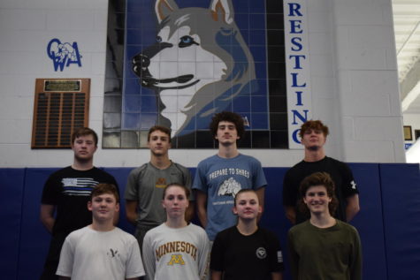 All eight Owatonna state qualifiers. Johnson, Robb, and Hable return to the state tournament. Nirk, Grunwald, Reinardy, Karsten, and Townley are making their state tournament debut. 
