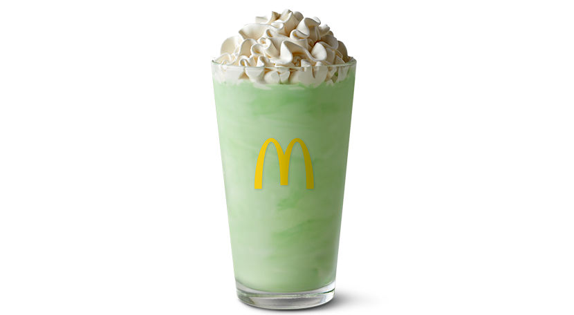Closer look at the shamrock shake and what it looks like.