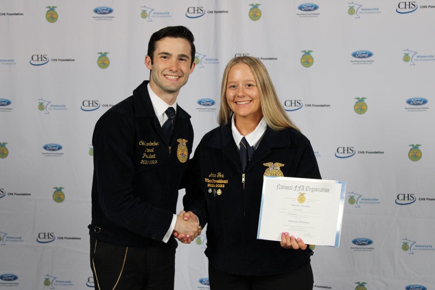 Four OHS FFA Members Receive State Degrees