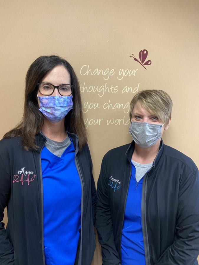 Nurse Durst and Nurse Hanson pose for a picture during their busy day. Photo by Janessa Moore