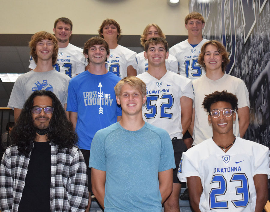 King Candidates:(Top) Drew Kretlow,Collin Vick, Noah Wellnitz, Justin Gleason, David Smith, Trevor Hiatt, Mikah Elstad, Sevy Enter, Rohit Poduval, Nils Gantert and Aidan Charles. Not pictured: Liam Melgaard