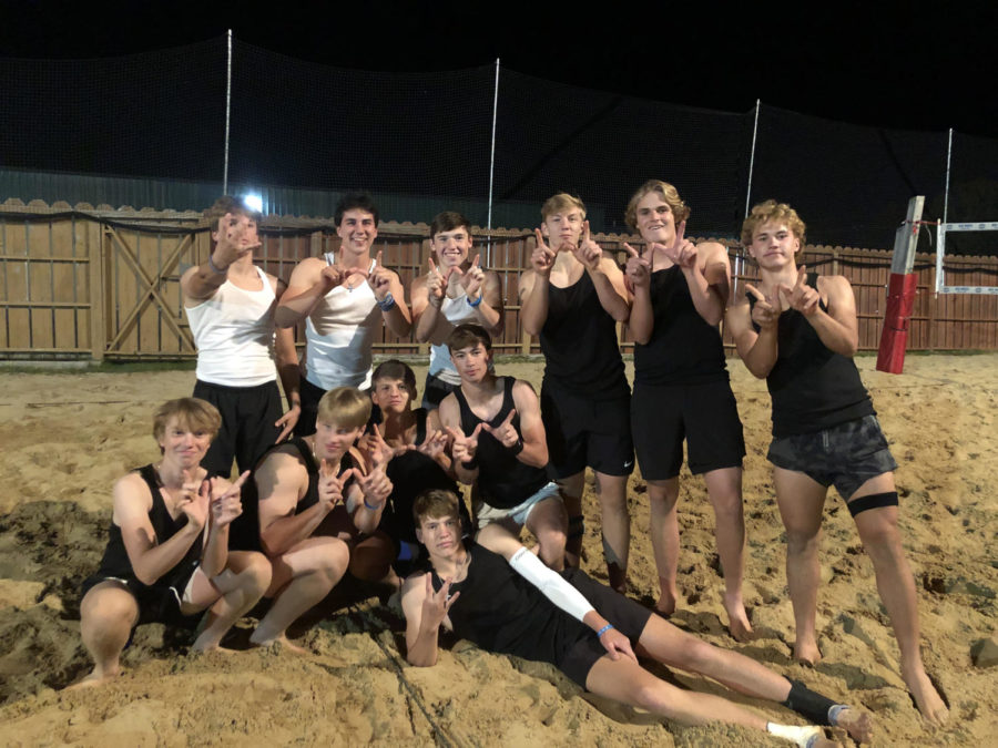 The Boys sand volleyball team after playing one of the first rounds of volleyball on Monday, Sep 26.