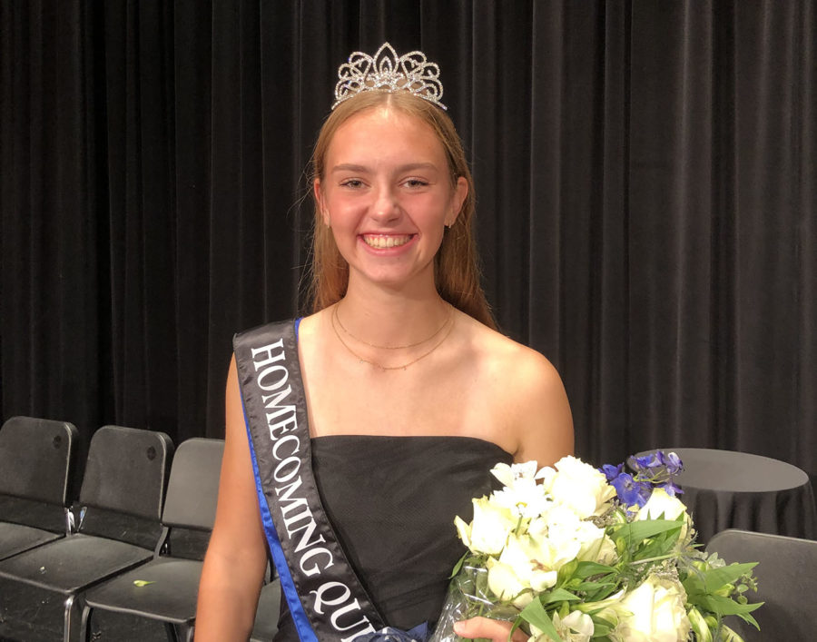 Homecoming Queen Lauren Waypa moments after being crown on Monday night in the OHS Auditorium.