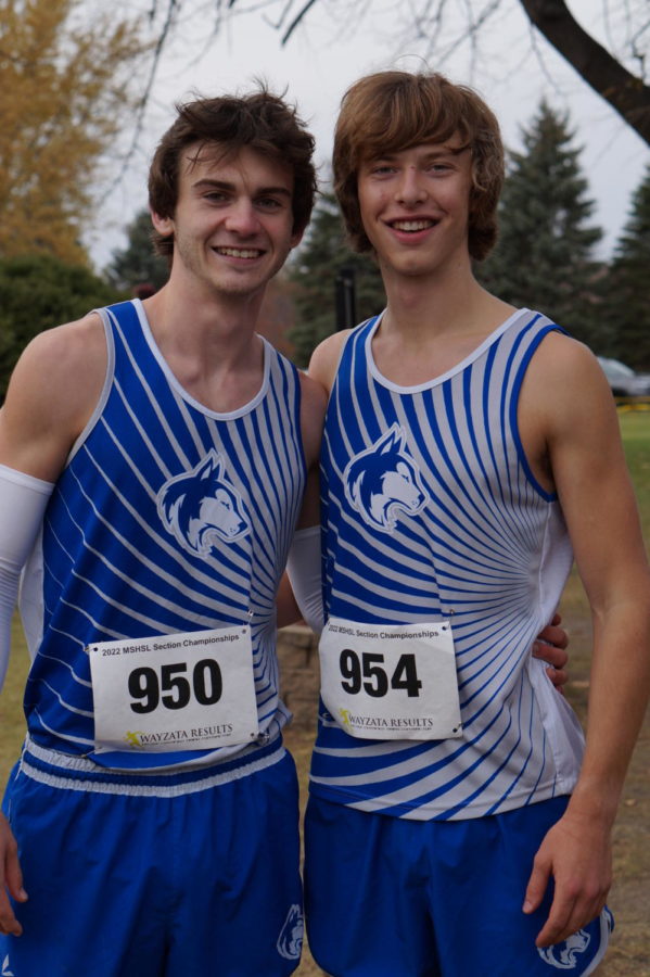 Senior captains Trevor Hiatt and David Smith after running at Cross Country sections.