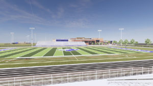 Render for turf field at new high school provided by school district.