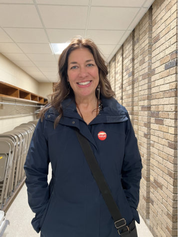 Teacher Polly Shives votes at Associated Church for midterm elections. 
