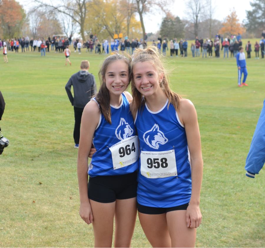 Carsyn Brady and Kendra Melby stand together after qualifying for the State meet